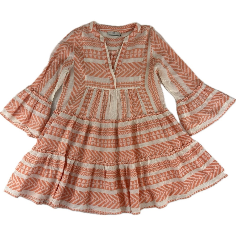 Devotion TWINS Peach and White Mini Dress